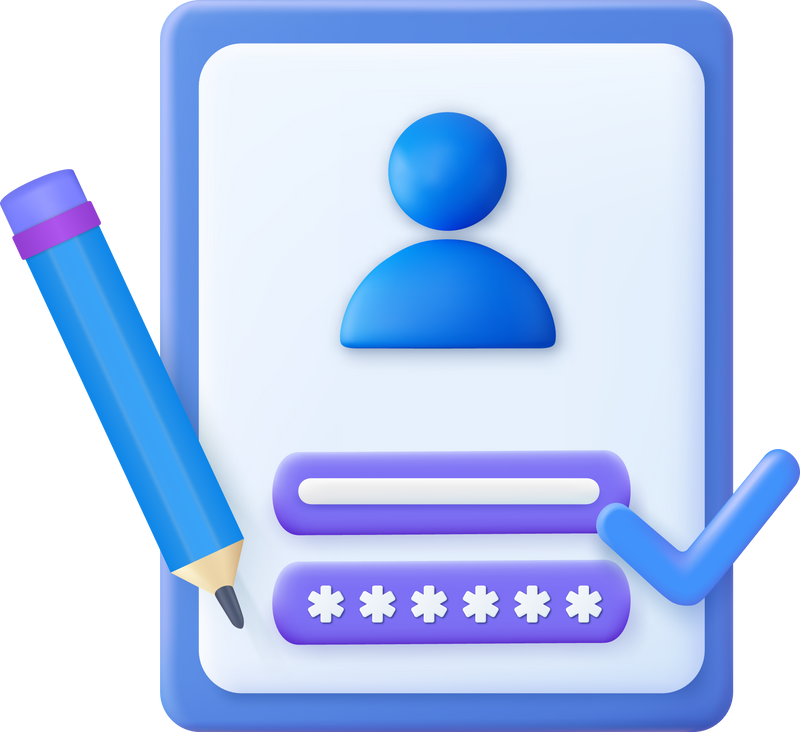 3d Account login and password form